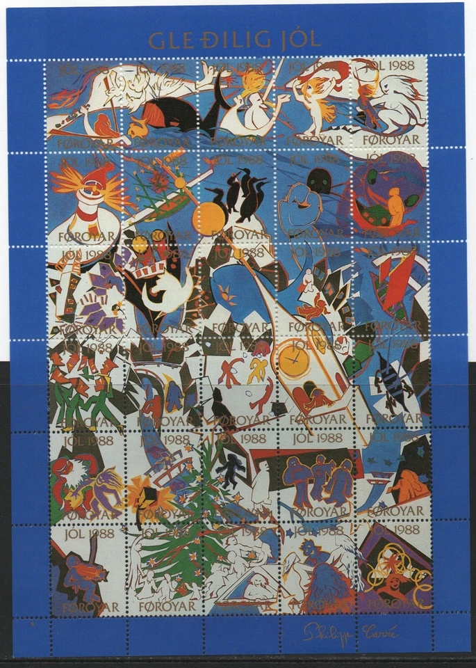 Islas Feroe # 1-1069 # HOJA DE NAVIDAD 1988 # COMO NUEVA # SUPER ESTADO # Foto 1 de 1