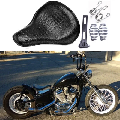 Sillín de asiento individual con resorte de 3"" para motocicleta Alligator para Harley Honda Bobber Chopper Foto 1 de 4