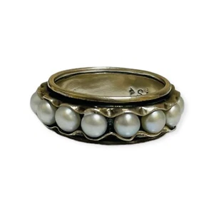 Silpada Sterling 925 Silver Nested Pearl Ring R2209 Sz 8.25 - Picture 1 of 8