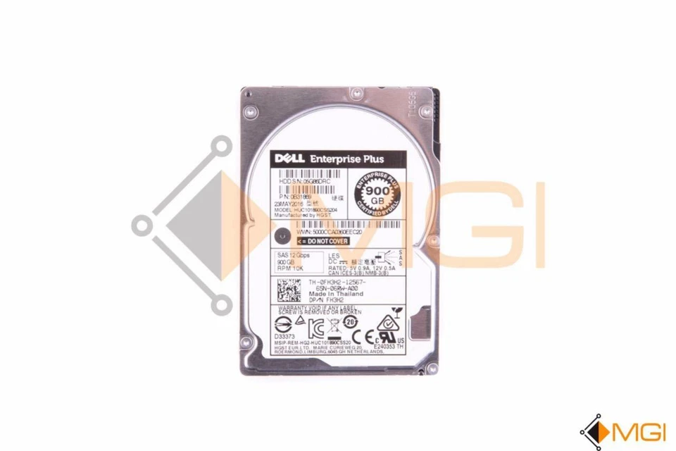 DELL EQUALLOGIC 900GB 10K 12G 2.5" SAS HDD // FH3H2 // FREE SHIPPING - Image 1 of 1