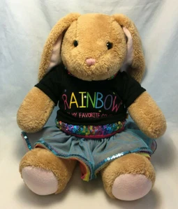 Build A Bear Brown Bunny Rainbow Is My Favorite Color Plush - Stuffed Animal 15" - Picture 1 of 5