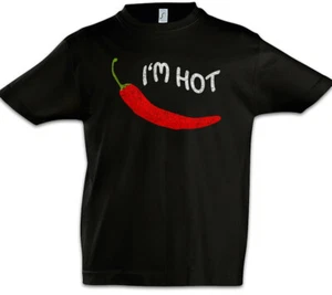 Chili I'm Hot Kids Boys T-Shirt Chili Peppers peperoncino Fun Hottie Hotty - Picture 1 of 1