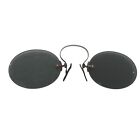 Pince Nez Sunglasses Antique Victorian Smoky Gray Steampunk Rimless AS IS