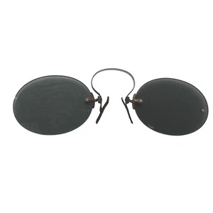 Pince Nez Sunglasses Antique Victorian Smoky Gray Steampunk Rimless AS IS - Picture 1 of 9