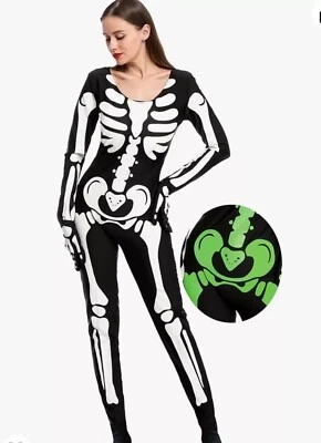 Disfraz Esqueleto Spooktacular Creations Mujer con Patrones Brillantes para Hallowee m Foto 1 de 4