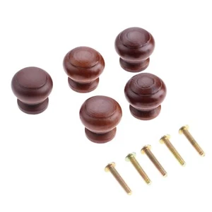 5pcs Wooden Knobs Round Mushroom Drawer Pulls for Cabinet Dresser Closet Cupb... - Picture 1 of 6