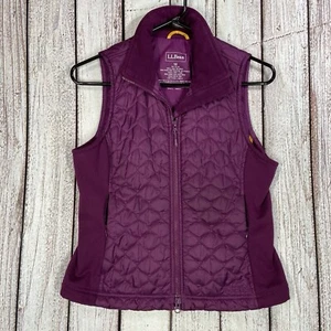 Gilet LL Bean donna XS viola full zip trapuntato pile isolato Thinsulate - Foto 1 di 24