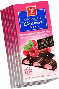 Crema Edition - Dark Chocolate Bar with Raspberry Filling - Kosher - 5-Pack - Picture 1 of 2