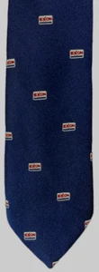 EXXON logo Neck Tie Vintage Navy blue tie w/Exxon logos-poly-VGUC - Picture 1 of 6