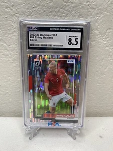 2022-23 Donruss Soccer FIFA Erling Haaland Silver CGC 8.5 NM/ Mint + - Picture 1 of 2