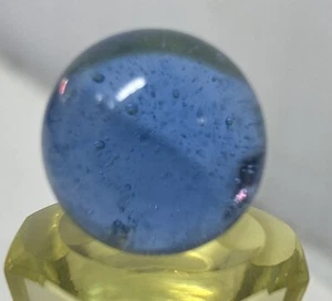 Vintage großer Shooter Marmor hellblau Glas mit Blasen 7/8" - Bild 1 von 3