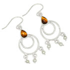 Natural Tiger Eye & Pearl - Africa 925 Silver Earrings RW1 ALLE-14904
