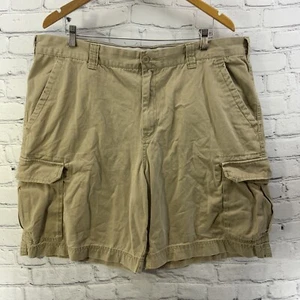 Merona Cargo Shorts Mens Sz 42 Khaki Casual Hiking Camping - Picture 1 of 9