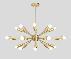 1950s Mid Century Stilnovo Brass Sputnik Chandelier Ceiling Lamp Light Gift - Picture 1 of 9