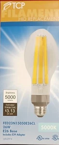 TCP 26W 5000 Lumen Filament LED ~ E26 Base ~ 5000K HID replacement Light Bulb - Picture 1 of 7