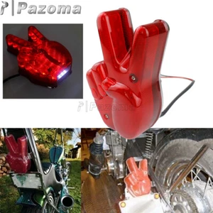 Vintage Peace Sign Tail Brake Light LED Taillight For Harley Metric V-Twin Style - Picture 1 of 9