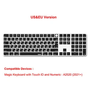 XSKN Russian Silicone Keyboard Cover for Macbook Pro Air 13 14 15 16 M1 M2 M3 M4 - Picture 1 of 76