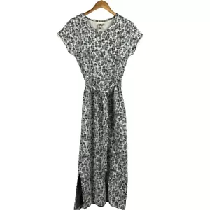 Dolan Anthropologie Taleen Textured Animal Print Gray Midi Dress Women's Small - Picture 1 of 9