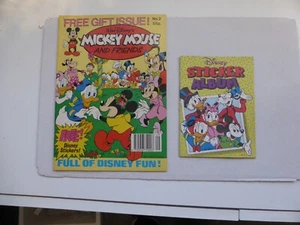 MICKEY MOUSE Vintage UK Disney Magazine # No 2 ISSUE, INC STICKERS & ALBUM 1989 - Picture 1 of 3