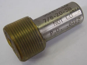 SHRILLO THREAD PLUG GAGE 7/8-20 UNEF-3B NOGO PD .8468 - Picture 1 of 2