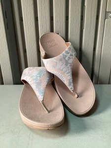 FitFlop Womens Lulu Art Dye Leather Toe Post Sandals - Pink - UK 6 US 8 EUR 39 - Picture 1 of 24