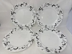 Corelle Vitrelle Impressionen Faenza schwarz grau Essteller (4 Stck.) 10 3/4" - Bild 1 von 9