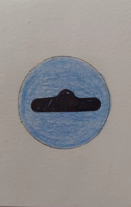 Original ACEO Art Card Miniature Art  Futuristic Sci-Fi UFO Flying Car GU-GO  - Image 1 of 3