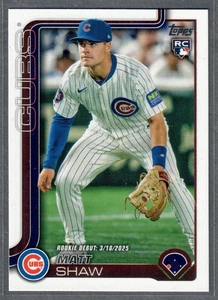2025 Topps Update Matt Shaw Rookie #US345 Rookie Debut Cubs RC MENGE - Bild 1 von 2