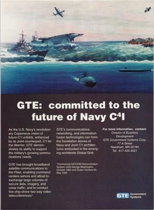 GTE Navy C4I Print Ad 1994 Military Communications Technology - Picture 1 of 1
