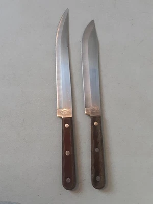 Juego de 2 cuchillos de acero inoxidable Regent Sherwood RS mango de madera Japón vintage Foto 1 de 4