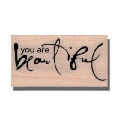 Eres hermosa, SELLO DE GOMA, frase de amor, palabras inspiradoras, medios, decir Foto 1 de 4