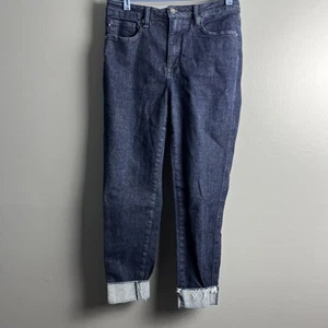 Judy Blue Skinny Jeans 11/30 (29x28) Tummy Control Dark Wash Raw Hems JB88703 - Picture 1 of 11