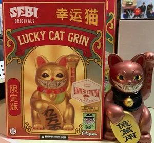SFBI POP Life Ron English RARE Brown Lucky Cat Grin Maneki Neko Exclusive Figure - Picture 1 of 4
