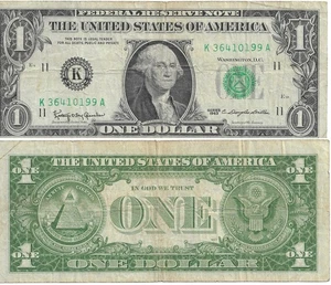 1963 $1 11 K Federal Reserve Note K36410199A - Picture 1 of 2
