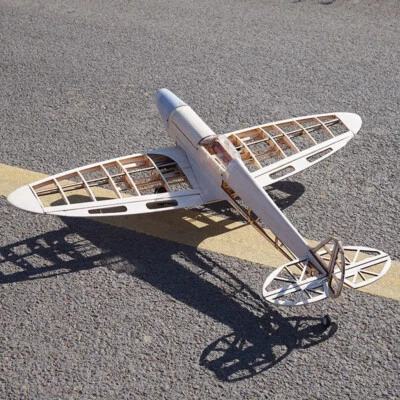 WWII Spitfire Fighter Plane Balsa Wood Airplane Model Kit Wingspan 102cm - Image 1 of 4