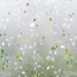 Pellicole Finestre 3D Foglie Senza Colla Decorative Statiche Privacy per Vetro 17,7"x78,7" - Foto 1 di 9