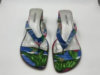 Sam & Libby Mujer EE. UU. 10M Tela Tropical Vacaciones Tanga Cuero Tacones Foto 1 de 4