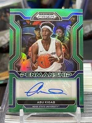 Abu Kigab 2022 Panini Prizm Draft Picks Penmanship Auto Green Prizm CP-ABU Boise - Image 1 of 2