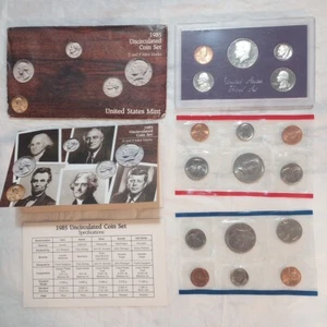 1985 US Mint Set Uncirculated 15 Coin Set San Fran & Philadelphia & Denver P&D&S - Picture 1 of 24