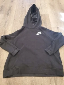 Nike Womens Sportswear Black Funnel Neck Pullover Hoodie 828601-010 Size Large - Picture 1 of 11