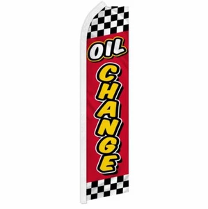 "OIL CHANGE" advertising super flag swooper banner business sign check car auto - Picture 1 of 10