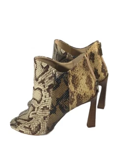 Vince Camuto Women Size 8M Snake Python Print Heeled Aritziana Open Toe Booties - Picture 1 of 11