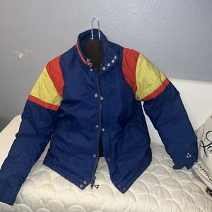 Vintage 70’s Gerry Men’s Blue Ski Goose Down Puffer Jacket Full Zip Size L - Picture 1 of 6
