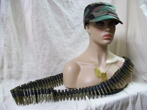 Camo Costume Kit Military Hat Bullet Belt Tags Army Soldier Rambo Gamer Heist - Picture 1 of 12