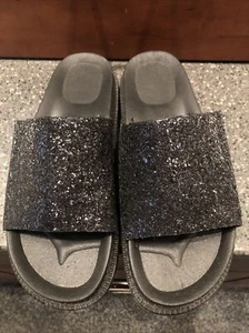 Women’s Unbranded Black Glitter Slide On Sandals Size 38 (China) - US Size 6.5 - Picture 1 of 12