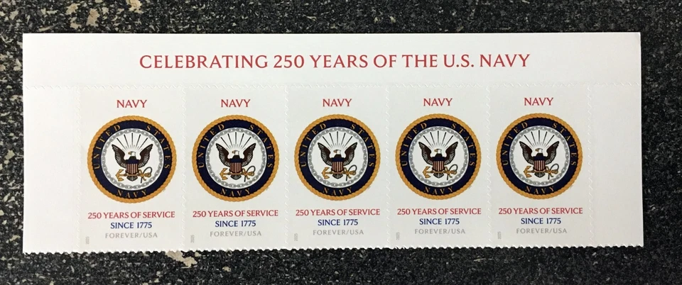 2025USA Forever Navy - Header Strip of 5  Mint - Image 1 of 1