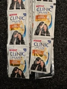 8x Clinic Plus+ Shampoo Egg Protein Travel Pouch Pack Sachet 6ml - Picture 1 of 1