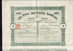 PERU The Pataz and Parcoy Syndicate ( Gold Mines ) issued in London UK 1911 - Imagen 1 de 4