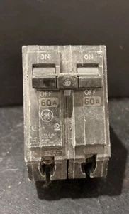 GE THQL2160 2 Pole 60A 120/240VAC Plug In Molded Case Circuit Breaker - Picture 1 of 5