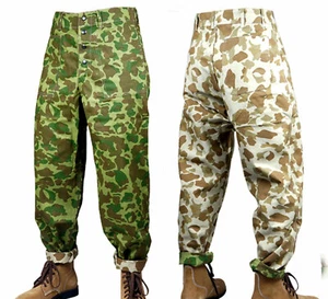 Segunda Guerra Mundial US USMC HBT Pantalones Pantalones Pato Cazador Camuflaje Talla 38R - Imagen 1 de 4